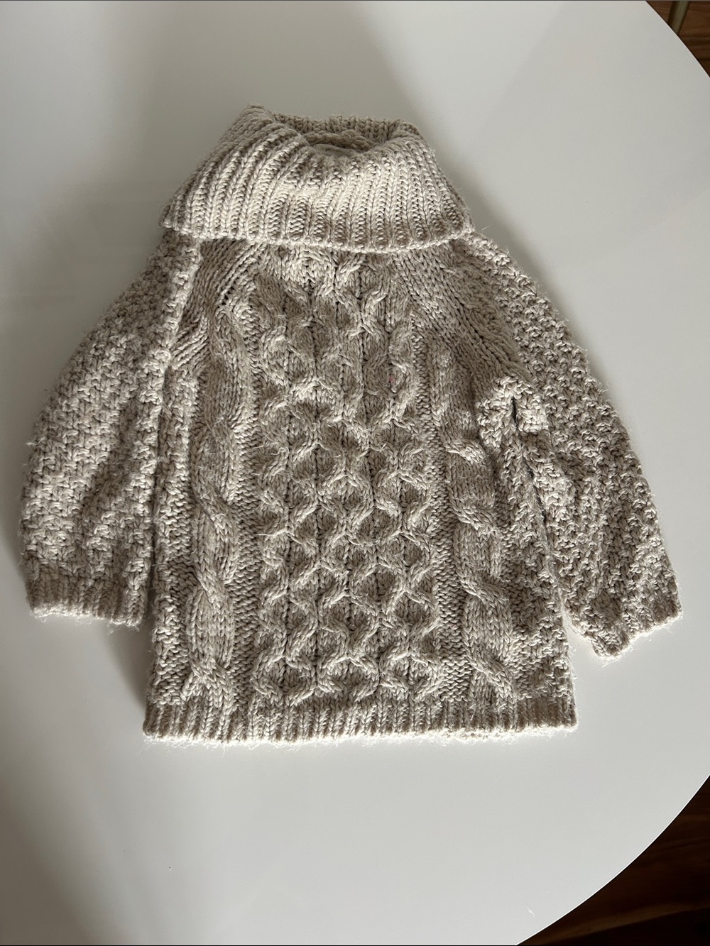 Zara Chunky Cable Turtleneck Sweater - Cream size 3-4 years